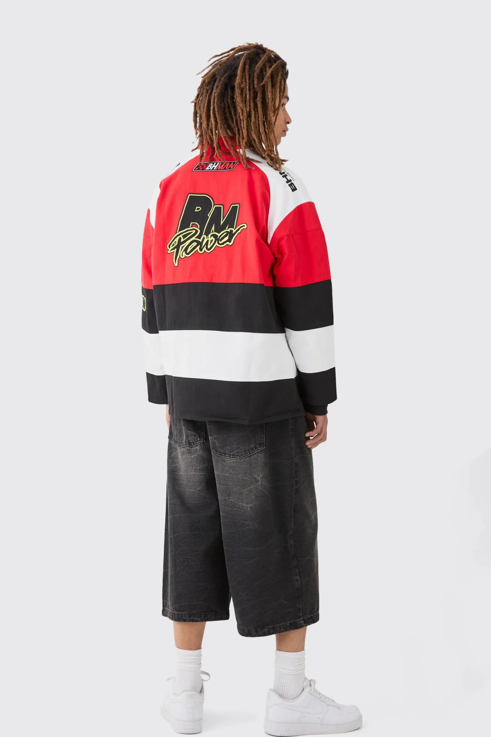 boohooMAN Oversized Heavy Twill Moto Badge Jacket | UK| Shirts