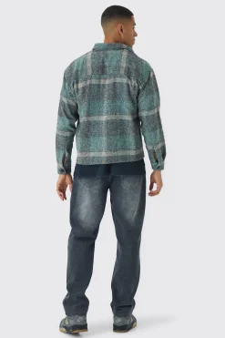boohooMAN Oversized Heavyweight Brushed Check Overshirt | UK| Shirts