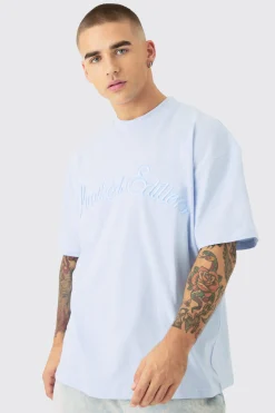 Oversized Heavyweight 3D Limited Embroidered T-Shirt | UK^boohooMAN Best