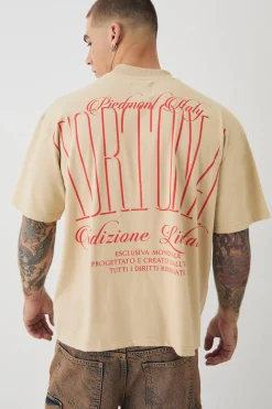 Oversized Heavyweight Extended Neck Half Sleeve T-shirt | UK^boohooMAN Outlet