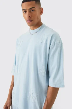 boohooMAN Oversized Heavyweight Half Sleeve Acid Applique Tracksuit | UK| Sets & Co-Ords