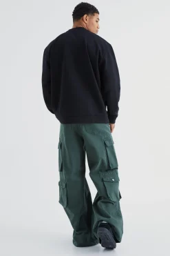 boohooMAN Oversized Heavyweight Homme Embroidered Sweatshirt | UK| Hoodies & Sweatshirts