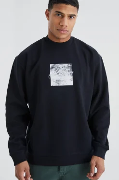 boohooMAN Oversized Heavyweight Homme Embroidered Sweatshirt | UK| Hoodies & Sweatshirts