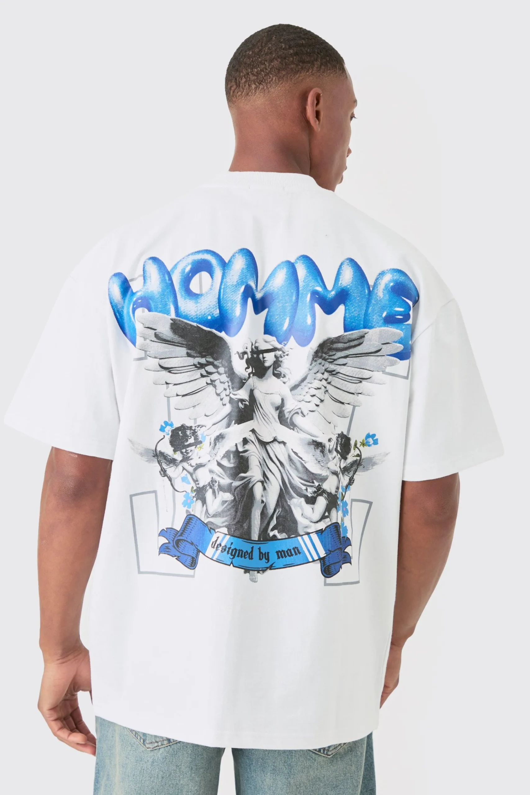 Oversized Heavyweight Jersey Homme Graphic T-shirt | UK^boohooMAN
