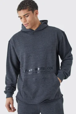 boohooMAN Oversized Heavyweight Loopback Printed Hoodie | UK| Hoodies & Sweatshirts