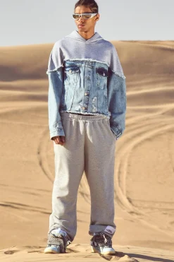 boohooMAN Oversized Heavyweight Loopback Printed Jogger | UK| Trousers|Joggers