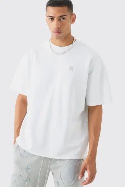 Oversized Heavyweight Paisley Applique T-shirt | UK^boohooMAN Online