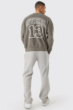 boohooMAN Oversized Heavyweight Ribbed Washed Drop Shoulder Sweatshirt | UK| Hoodies & Sweatshirts