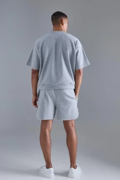 boohooMAN Oversized Heavyweight Ribbed Short Sleeve Sweatshirt | UK| Hoodies & Sweatshirts