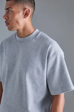 boohooMAN Oversized Heavyweight Ribbed Short Sleeve Sweatshirt | UK| Hoodies & Sweatshirts
