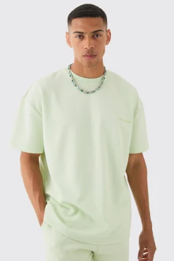 Oversized High Build Pique Limited T-shirt | UK^boohooMAN
