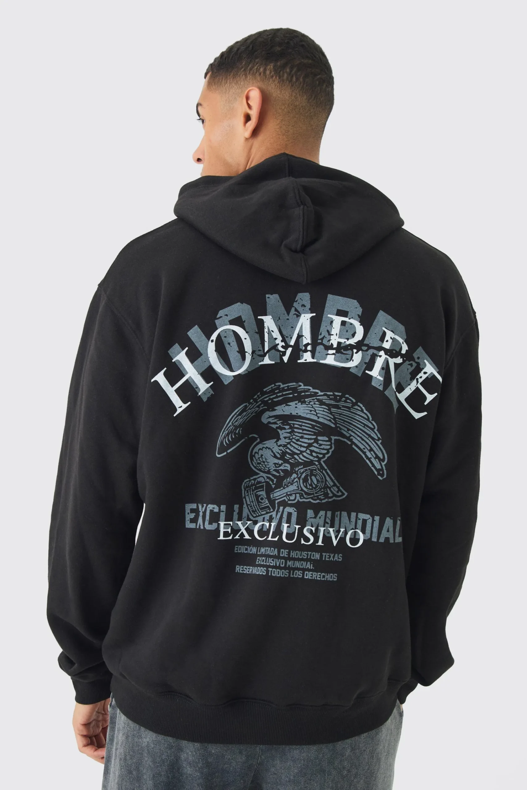 boohooMAN Oversized Hombre Eagle Printed Hoodie | UK| Hoodies & Sweatshirts