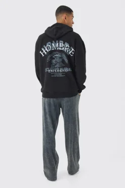 boohooMAN Oversized Hombre Eagle Printed Hoodie | UK| Hoodies & Sweatshirts