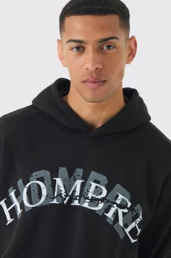 boohooMAN Oversized Hombre Eagle Printed Hoodie | UK| Hoodies & Sweatshirts
