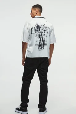 boohooMAN Oversized Homme Back Graphic Satin Shirt | UK| Shirts