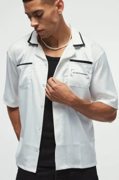 boohooMAN Oversized Homme Back Graphic Satin Shirt | UK| Shirts