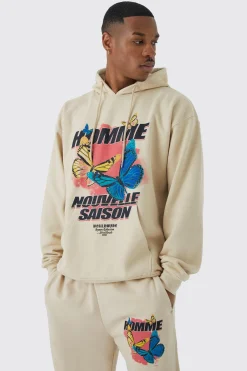boohooMAN Oversized Homme Butterfly Hooded Tracksuit | UK| Tracksuits