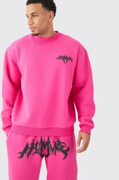 boohooMAN Oversized Homme Gothic Sweatshirt Tracksuit | UK| Tracksuits