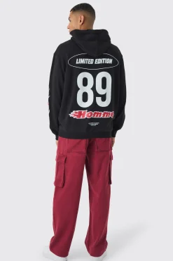 boohooMAN Oversized Homme Moto Printed Hoodie | UK| Hoodies & Sweatshirts