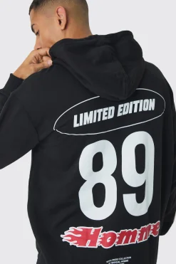 boohooMAN Oversized Homme Moto Printed Hoodie | UK| Hoodies & Sweatshirts