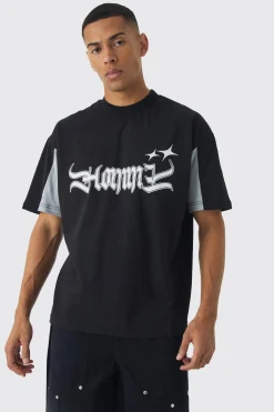 Oversized Homme Panel Heavyweight T-shirt | UK^boohooMAN Hot