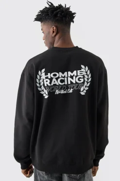 boohooMAN Oversized Homme Racing Sweatshirt | UK| Hoodies & Sweatshirts