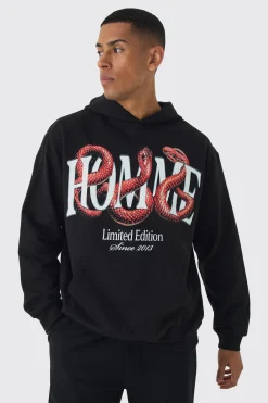 boohooMAN Oversized Homme Snake Print Hoodie | UK| Hoodies & Sweatshirts
