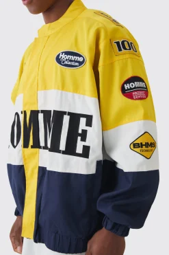 boohooMAN Oversized Homme Twill Moto Jacket In | UK| Coats & Jackets