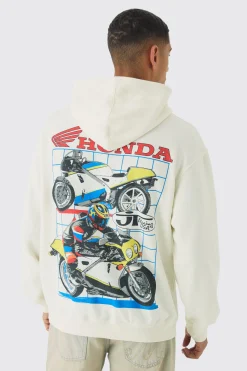 boohooMAN Oversized Honda JT Racing License Print Hoodie | UK| Hoodies & Sweatshirts
