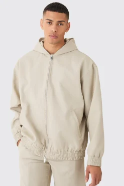 boohooMAN Oversized Hooded Smart Bomber Jacket | UK| Suits & Tailoring