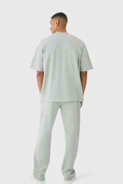 boohooMAN Oversized Interlock T-shirt And Jogger Set | UK| Sets & Co-Ords|Tracksuits