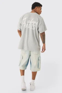 Oversized J'adore Paris Print T-shirt | UK^boohooMAN