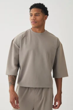 Oversized Jersey Twill Extra Boxy Half Sleeve T-shirt | UK^boohooMAN Sale