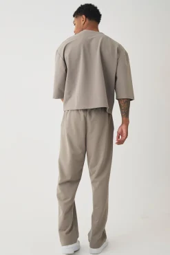 Oversized Jersey Twill Extra Boxy Half Sleeve T-shirt | UK^boohooMAN Sale