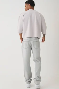 Oversized Jersey Twill Extra Boxy Half Sleeve T-shirt | UK^boohooMAN Online