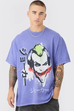 Oversized Joker Anime Wash License T-shirt | UK^boohooMAN Sale