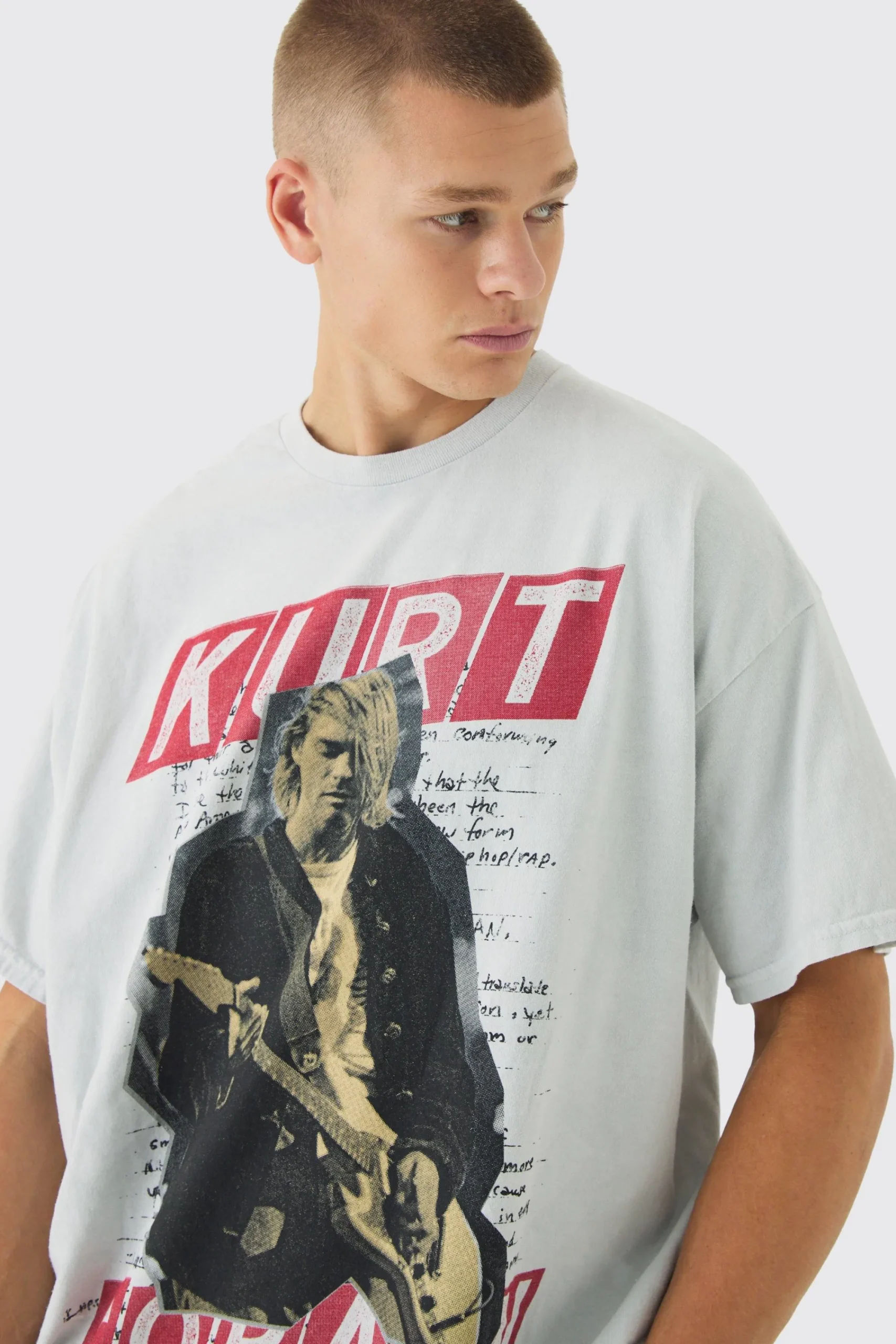 Oversized Kurt Cobain License Print T-Shirt | UK^boohooMAN Outlet