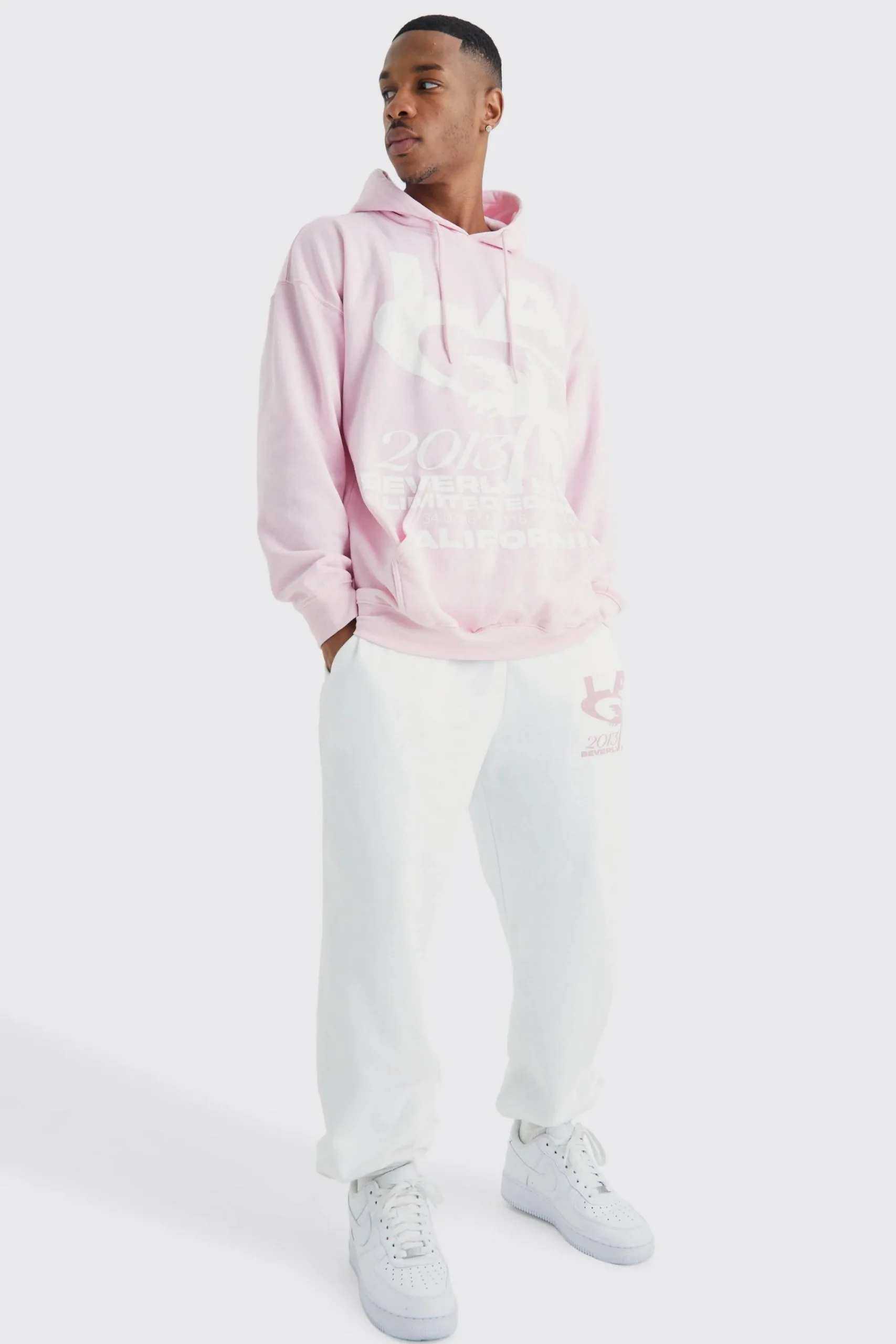 boohooMAN Oversized La Palm Print Hooded Tracksuit | UK| Tracksuits