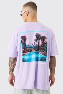 Oversized Landscape Picture Back Print T-shirt | UK^boohooMAN Hot