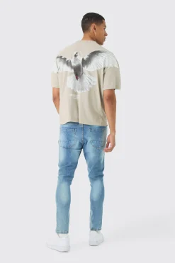 Oversized Large Scale Dove Graphic T-shirt | UK^boohooMAN Outlet