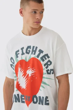 Oversized Large Scale Foo Fighters License T-Shirt | UK^boohooMAN Online