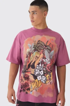 Oversized Large Scale Limited Edition Tattoo Graphic T-Shirt | UK^boohooMAN New