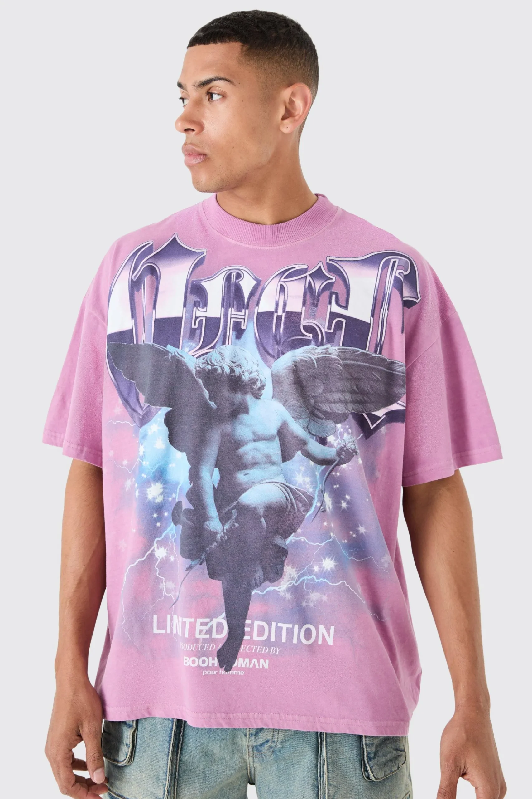 Oversized Large Scale OFCL Renaissance Print T-shirt | UK^boohooMAN Hot