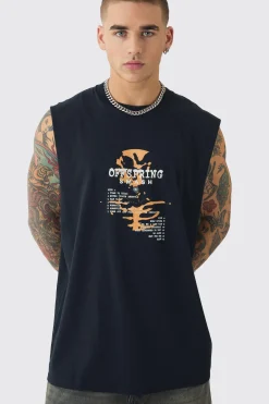 Oversized Large Scale Offspring Band License Tank | UK^boohooMAN Sale