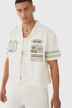 boohooMAN Oversized Lightweight Twill Moto Revere Shirt | UK| Shirts