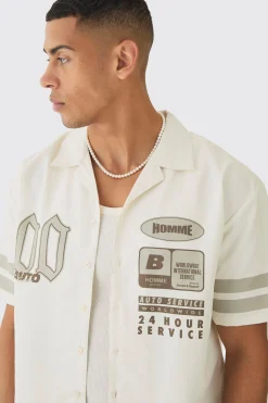 boohooMAN Oversized Lightweight Twill Moto Revere Shirt | UK| Shirts