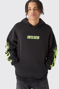 boohooMAN Oversized Limited Edition Flame Hoodie | UK| Hoodies & Sweatshirts