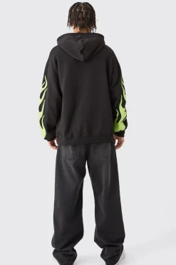 boohooMAN Oversized Limited Edition Flame Hoodie | UK| Hoodies & Sweatshirts