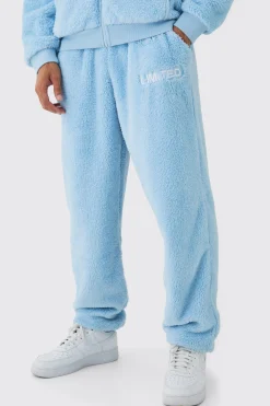 boohooMAN Oversized Limited Edition Embroidered Teddy Borg Cuffed Joggers | UK| Trousers|Joggers