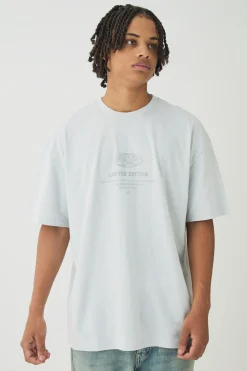 Oversized Limited Edition Print T-Shirt | UK^boohooMAN Online